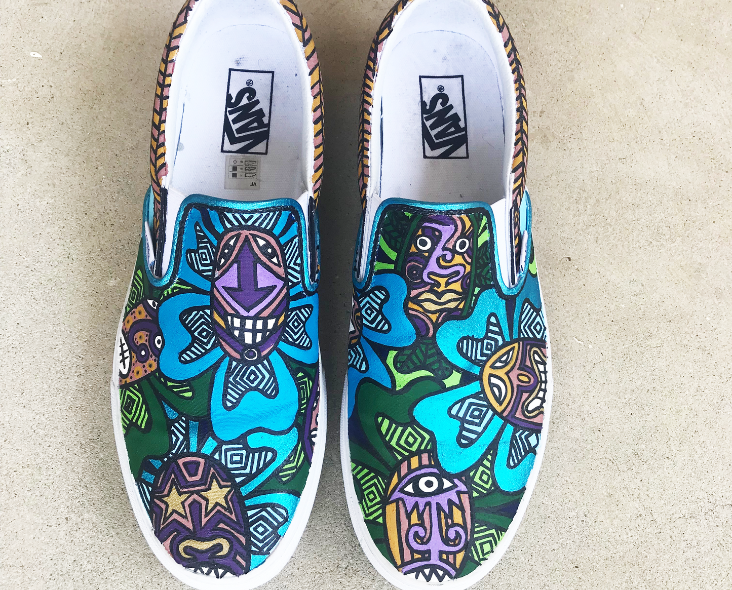 Custom Design Wild Flower Series Hand Painted Vans Sneakers